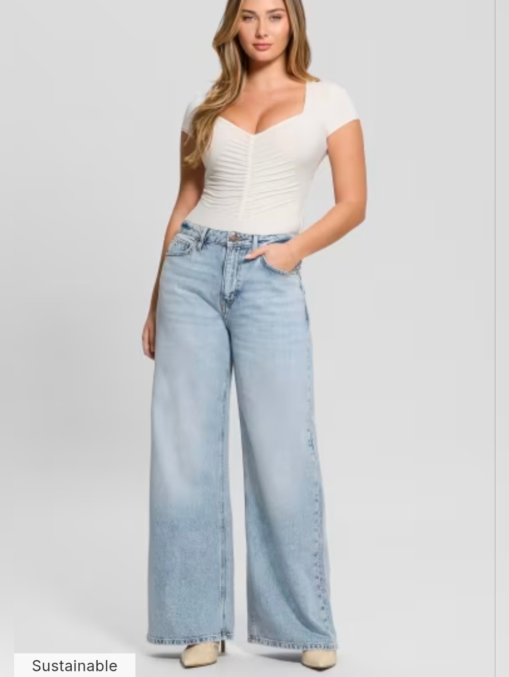 Guess Eco Bellflower Wide-Leg Jeans Size 26×32